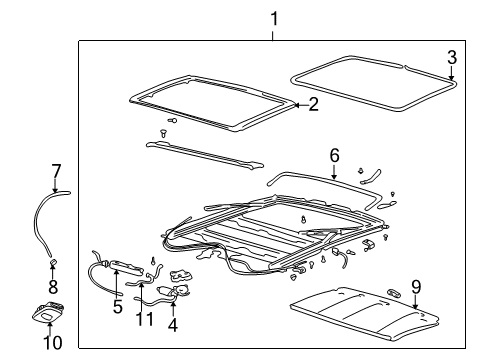 1999 Buick Century Sunroof, Body Diagram