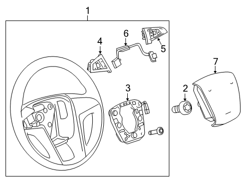 2011 GMC Terrain Steering Column, Steering Wheel & Trim Diagram 3 - Thumbnail