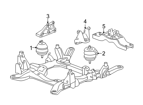 2005 Cadillac STS Engine & Trans Mounting Diagram 2 - Thumbnail