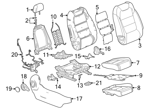 2024 Chevy Trax COVER ASM-F/SEAT CUSH *JET BLACK Diagram for 42848568