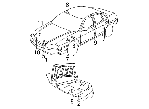 2002 Chevy Monte Carlo Label, Vehicle Emission Control Information Diagram for 12570517