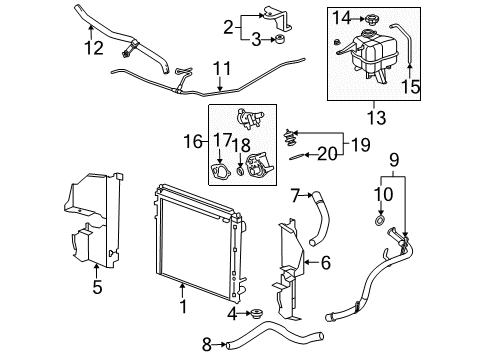 2006 Cadillac SRX Housing Kit,Engine Coolant Thermostat Diagram for 12596140