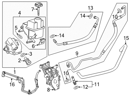 2017 Chevy Silverado 3500 HD Hose Assembly, Power Brake Booster Inlet Diagram for 84073999