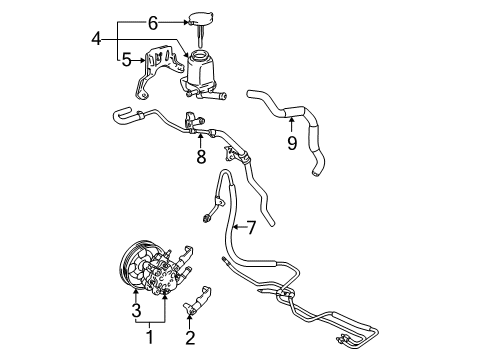 2004 Pontiac Vibe P/S Pump & Hoses, Steering Gear & Linkage Diagram 4 - Thumbnail