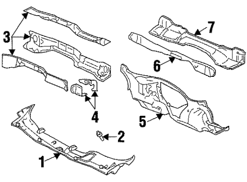 1999 Oldsmobile Intrigue Cowl Diagram