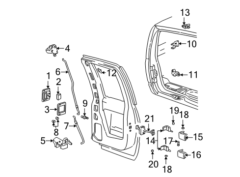 1999 GMC K1500 Back Door Diagram