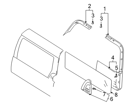 2004 Chevy Tracker Interior Trim - Lift Gate Diagram