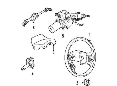 2003 Saturn Ion Steering Column & Wheel, Steering Gear & Linkage Diagram 1 - Thumbnail