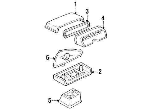 1989 Pontiac Grand Am Lamp Assembly, High Mounted Stop *Gray D Slate Diagram for 5975772