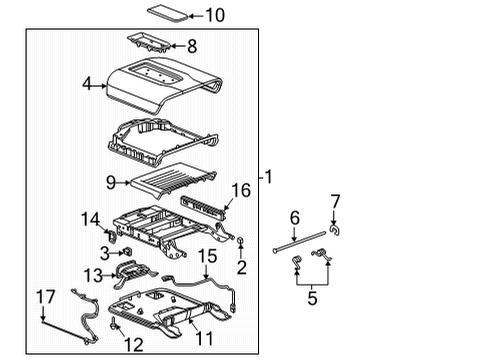 2022 GMC Yukon XL Armrest, F/Flr Cnsl Otr *Black Diagram for 84942974