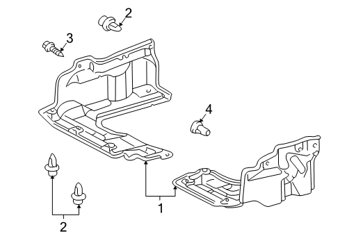 2006 Pontiac Vibe Shield,Engine Splash Diagram for 88970715