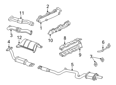 1998 Buick Century Exhaust Muffler Assembly (W/ Exhaust Pipe & Tail Pipe Diagram for 10408315