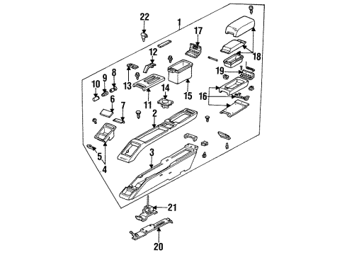 1994 Oldsmobile 88 CONSOLE, Floor Console Diagram for 25614668