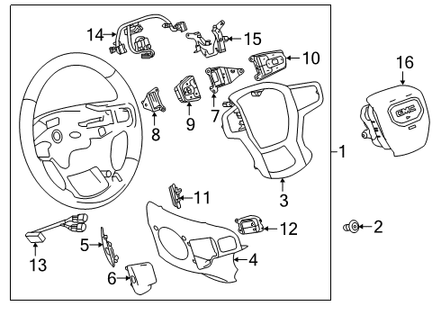 2021 GMC Sierra 1500 Switch Assembly, Rdo Cont Diagram for 13540156