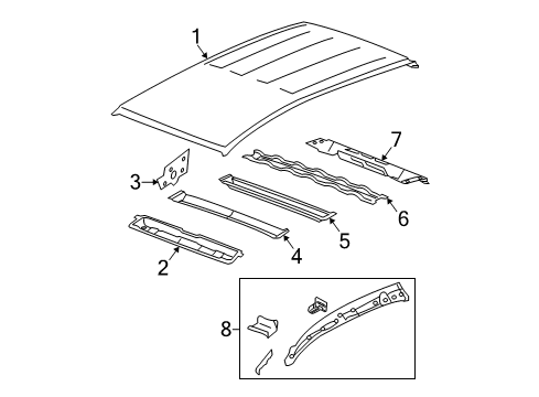 2006 Chevy Equinox Roof & Components Diagram