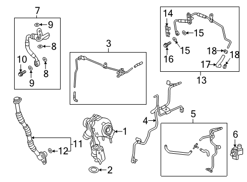 2017 Chevy Cruze Gasket, Turbo Coolant Feed & Return Pipe Diagram for 12662184