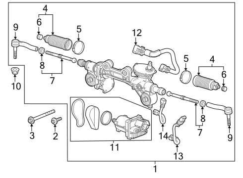 2023 GMC Sierra 1500 Steering Column & Wheel, Steering Gear & Linkage Diagram 4 - Thumbnail