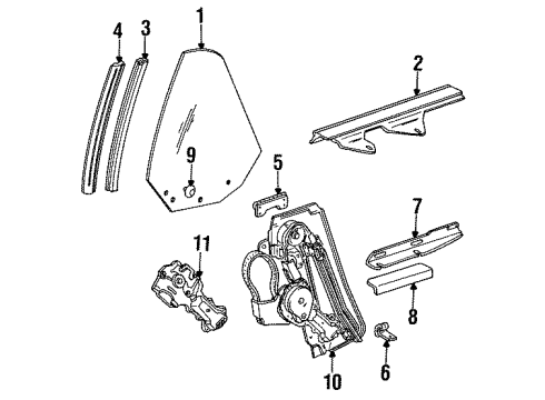 1991 Pontiac Sunbird Wdo Asm Quarter Stator /Clearance *Black Diagram for 20659360