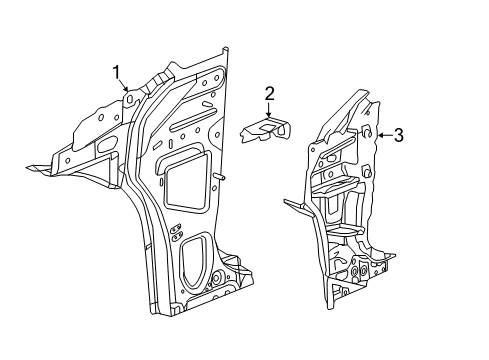 2023 Chevy Malibu Panel Assembly, Body Hinge Pillar Inner Diagram for 84091393