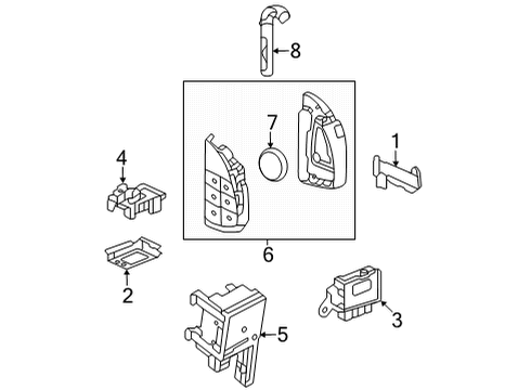 2023 GMC Hummer EV Pickup Transmitter Assembly, R/Con Dr Lk & Theft Dtrnt Diagram for 13542577