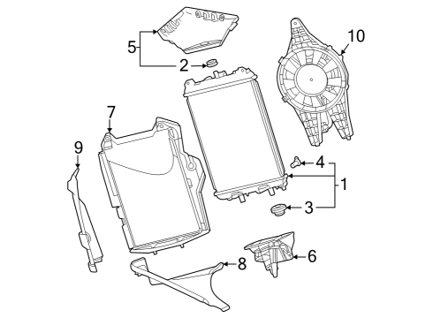 2024 Chevy Corvette DUCT-AUX RAD AIR SI Diagram for 84502061