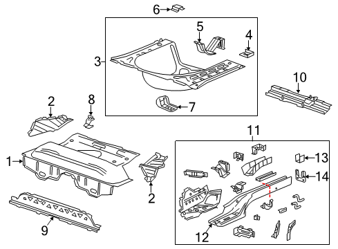 2015 Chevy Sonic Rear Body - Floor & Rails Diagram 1 - Thumbnail