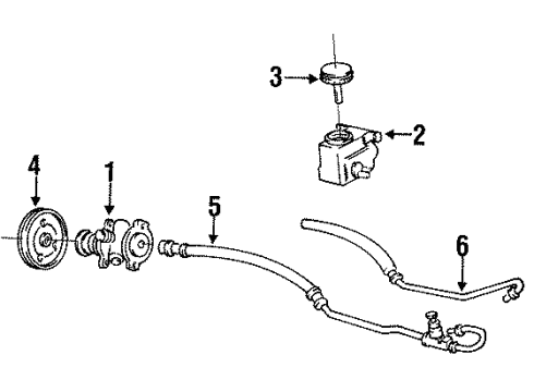 1991 Pontiac Sunbird P/S Pump & Hoses, Steering Gear & Linkage Diagram 3 - Thumbnail