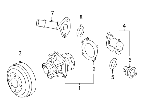 2004 Buick Rainier Cooling System, Radiator, Water Pump, Cooling Fan Diagram 1 - Thumbnail