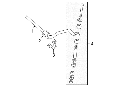 1999 Chevy Express 2500 Stabilizer Bar & Components - Front Diagram