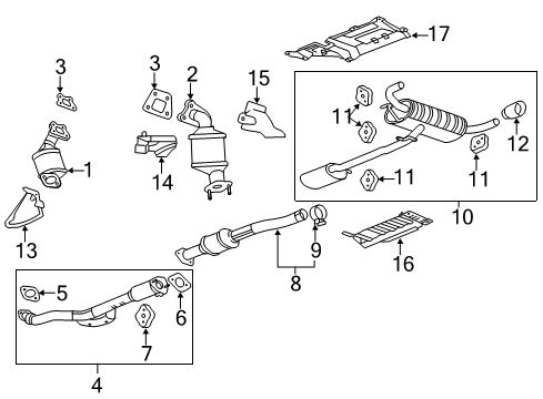 2015 GMC Terrain Exhaust Front Pipe Assembly Diagram for 23114283