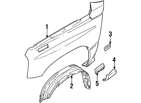 1998 Chevy Tracker Molding,Body Side Front *Black Diagram for 30017876