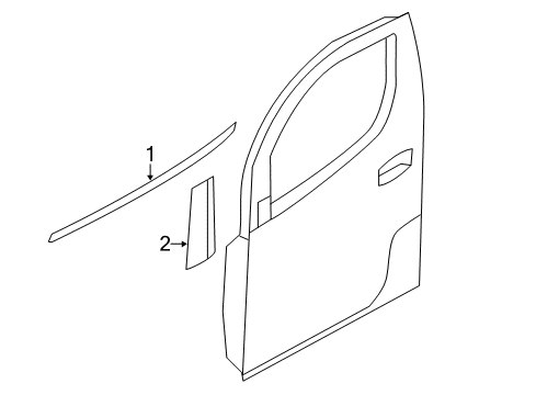 2016 Chevy City Express Tape,Front Side Door Window Frame Blackout Diagram for 19316878