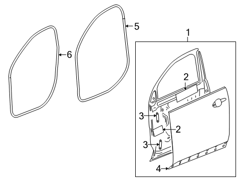 2013 GMC Terrain Front Door, Body Diagram