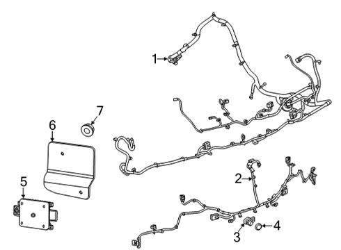 2024 Chevy Corvette Electrical Components - Rear Bumper Diagram