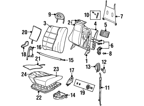 1997 Cadillac Catera KNOB, Front Seat Back Lock Diagram for 90517102