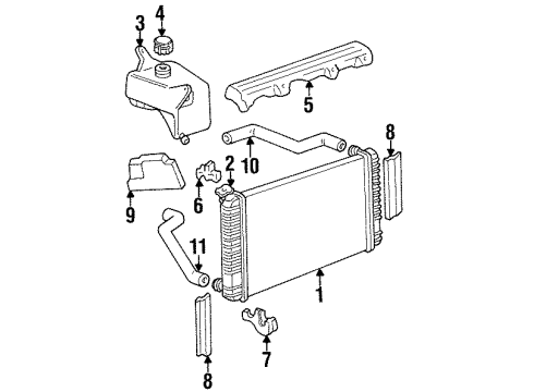 1995 Buick LeSabre Radiator & Components Diagram