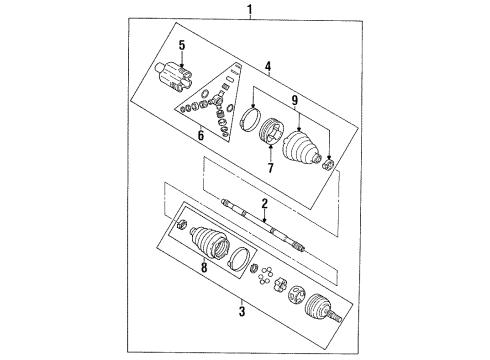 1995 Oldsmobile Aurora Drive Axles - Front Diagram