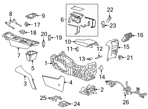 2015 Buick Regal Center Console Diagram 2 - Thumbnail