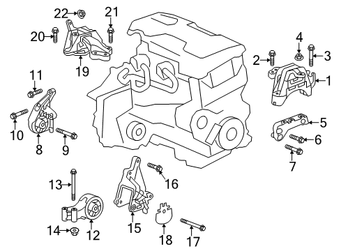 2016 Buick Verano Bracket, Trans Rear Mount Diagram for 22976118