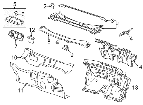 2015 Chevy Impala Weatherstrip Assembly, Hood Rear Diagram for 20944492