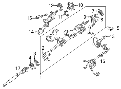 2020 GMC Yukon XL Steering Column & Wheel, Steering Gear & Linkage Diagram 2 - Thumbnail