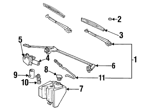 1995 Buick Roadmaster Windshield - Wiper & Washer Components Diagram