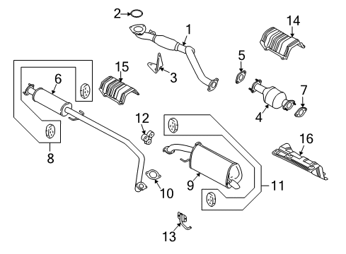 2010 Chevy Aveo Shield Asm,Exhaust Muffler Heat Diagram for 96536997