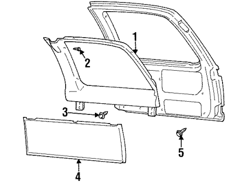 1995 GMC Yukon Interior Trim - Back Door Diagram