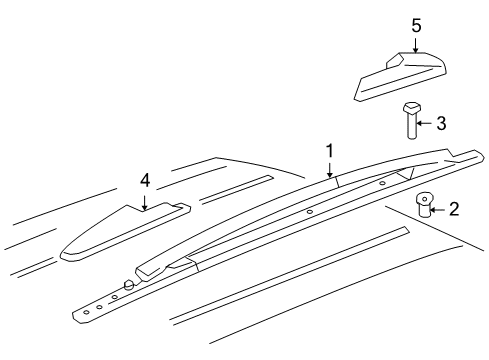 2006 Buick Rainier Cover, Luggage Carrier Side Rail Front Finish *Charcoal Diagram for 15282230