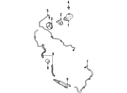 1994 Cadillac Eldorado P/S Pump & Hoses, Steering Gear & Linkage Diagram 3 - Thumbnail