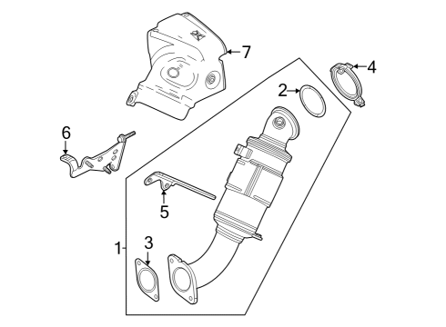 2023 Chevy Colorado 2.7L Polished Stainless Steel Single Outlet Exhaust Tip with Bowtie Logo Diagram for 84894460