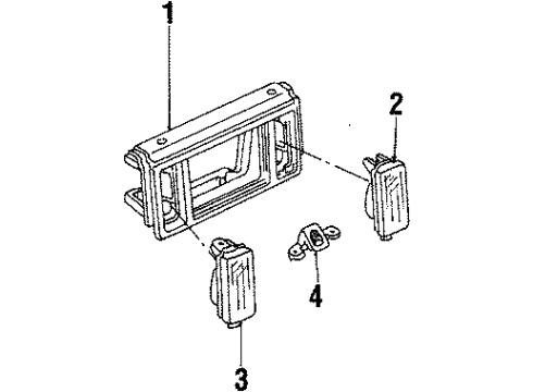 1986 Pontiac 6000 Lamp Assembly, Rear License Diagram for 914983