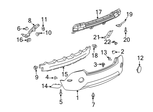 2008 Saturn Vue Absorber, Rear Bumper Energy Diagram for 96660293