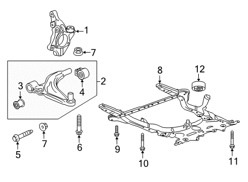 2017 Chevy Cruze Front Suspension, Control Arm, Stabilizer Bar Diagram 1 - Thumbnail